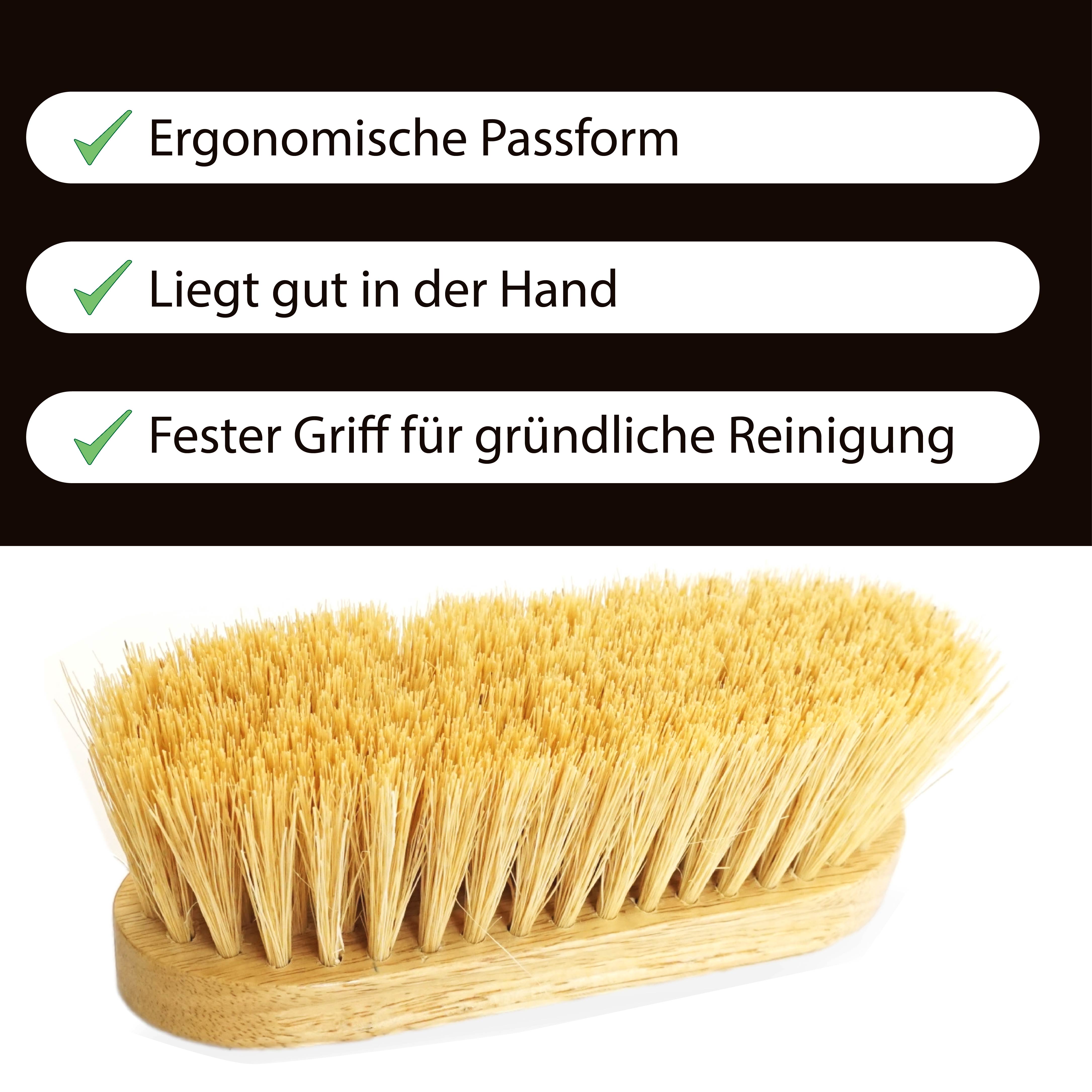 Wurzelbürste mit Holzrücken und langen Borsten